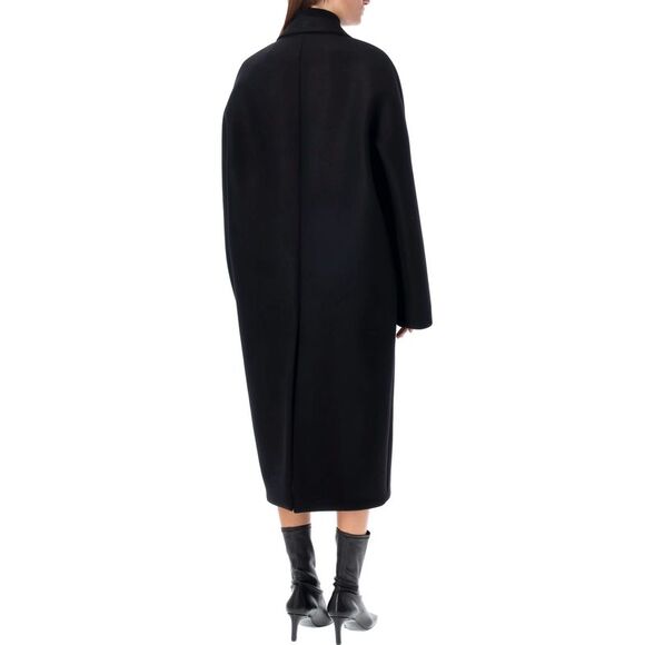 Chic Wool Blend Cocoon Coat with Notched Lapel - Picture 2 of 3